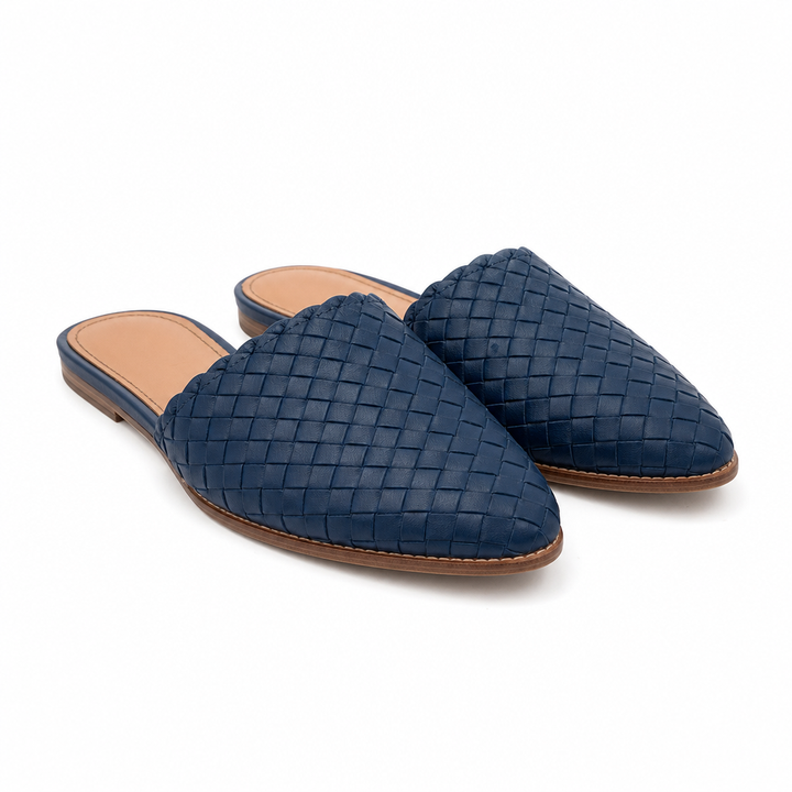 Taormina Woven Pointed-Toe Slip-On Mule