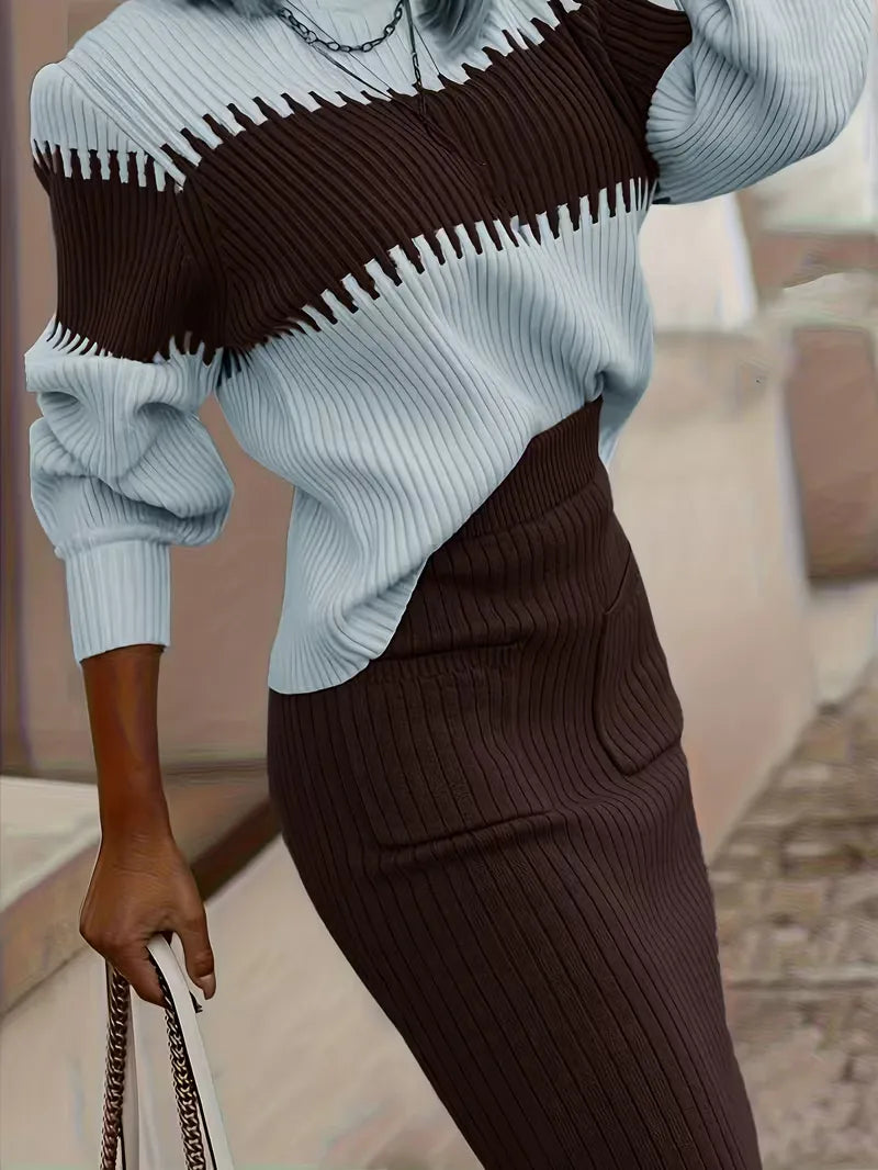 Two-Piece Ribbed Texture Set - Coordinated and Comfortable