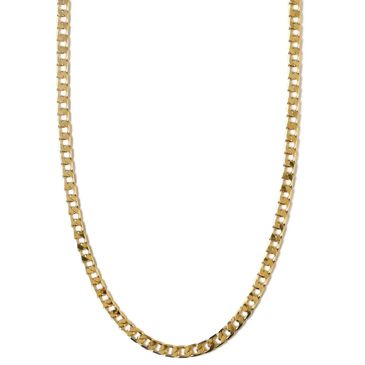 Elegant flat link necklace in white gold