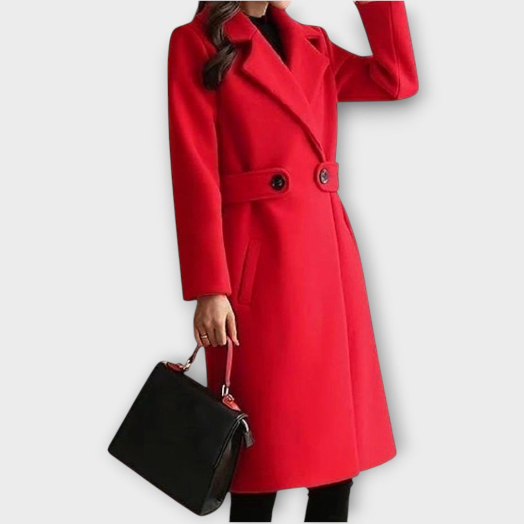 Elegant Wool Blend Coat - Elena Harper