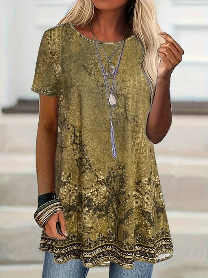 Abhishani Wide T-Shirt with Floral Print - Elena Harper