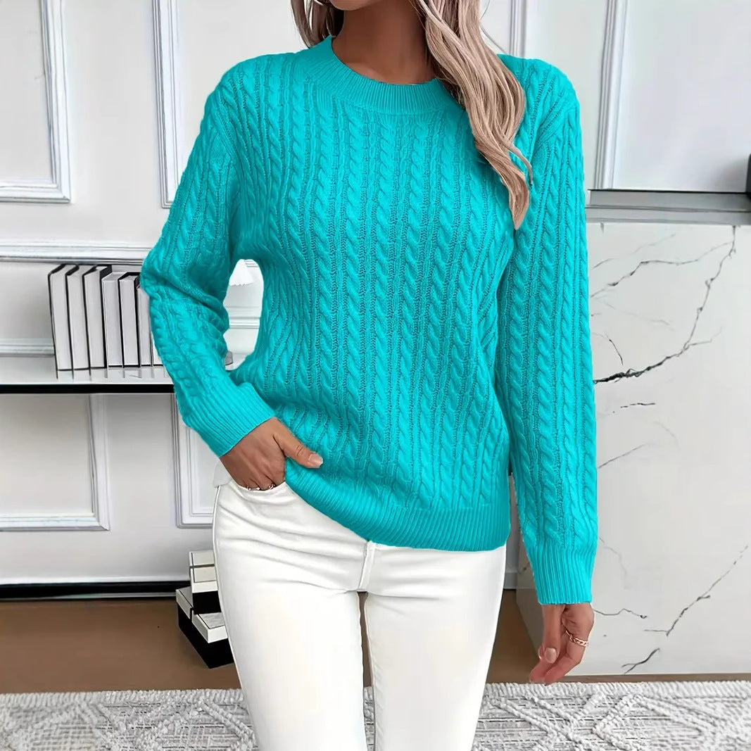 Women’s Twist Round Neck Pullover Sweater