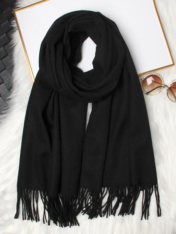Elegant Soft Women's Warm Scarf with Fringes