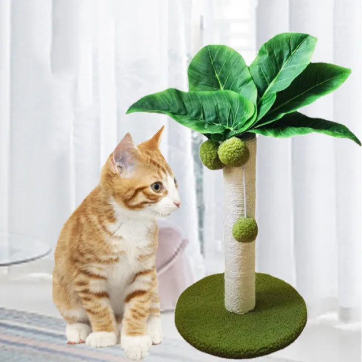 Cat's Tropical Palm Tree Scratching Post with Play Balls