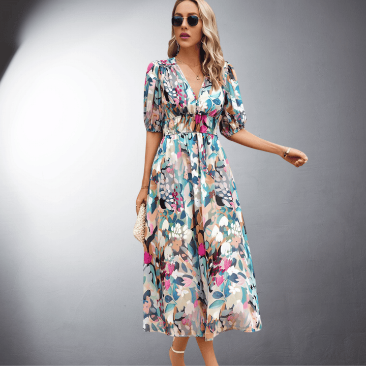 Maristella Printed Dress - Elena Harper