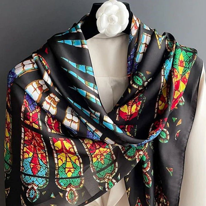 Vintage Abstract Print Scarf
