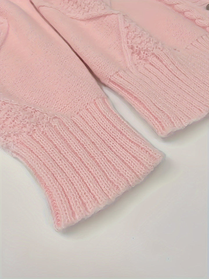 Aurélie - Elegant Twisted Knit Cardigan V-Neck
