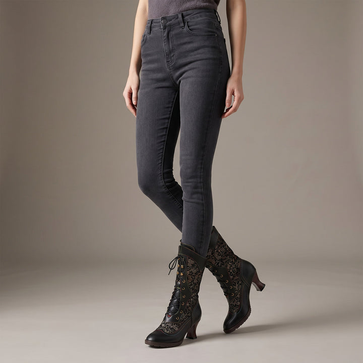 Eliana | Women's Lace-Up Ankle Boots with Pointed Toe Shape