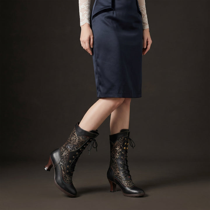 Eliana | Women's Lace-Up Ankle Boots with Pointed Toe Shape