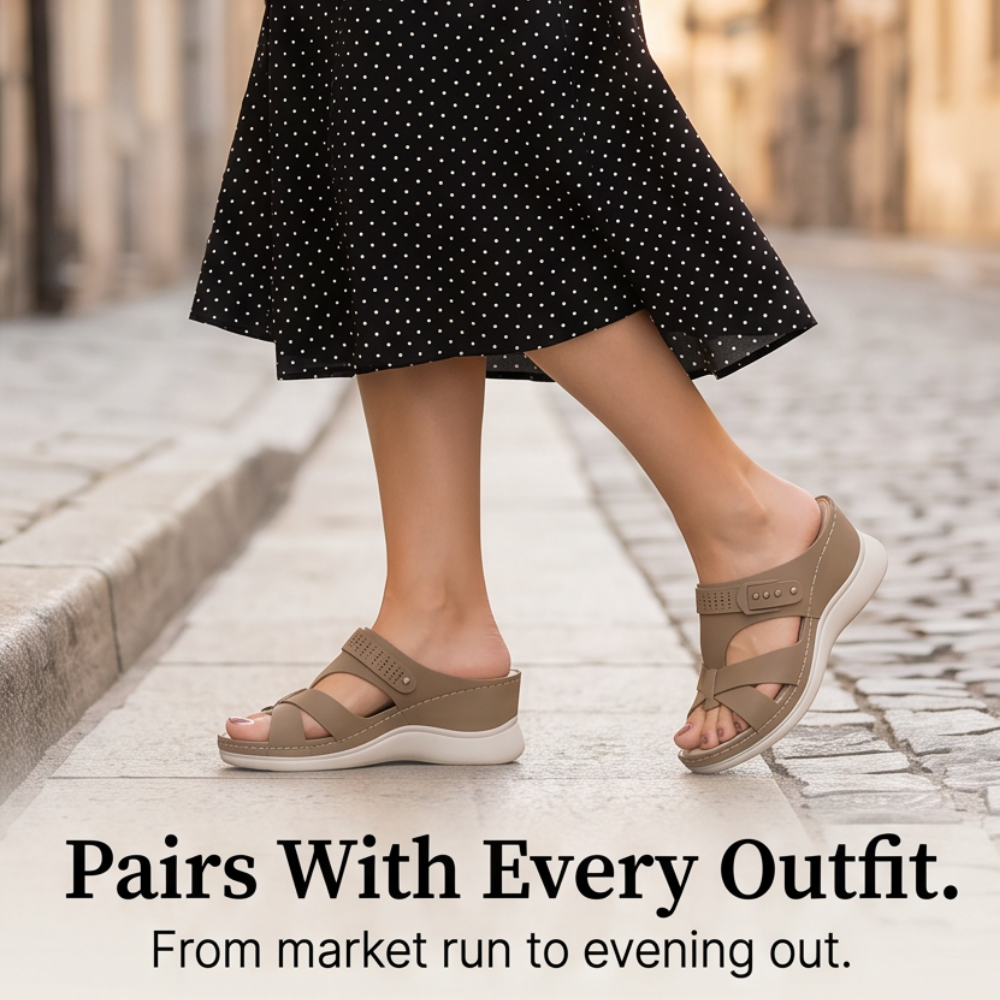 CloudLift Orthopedic Wedge Sandals for All-Day Comfort - Elena Harper