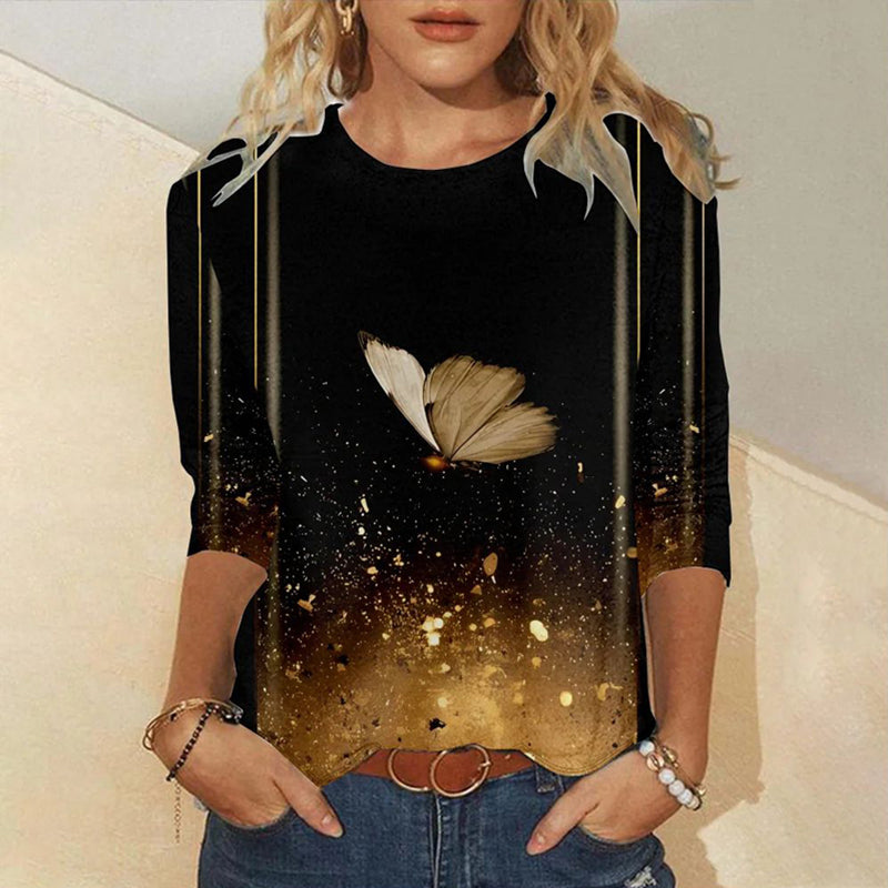 Vintage Butterfly Printed T-Shirt