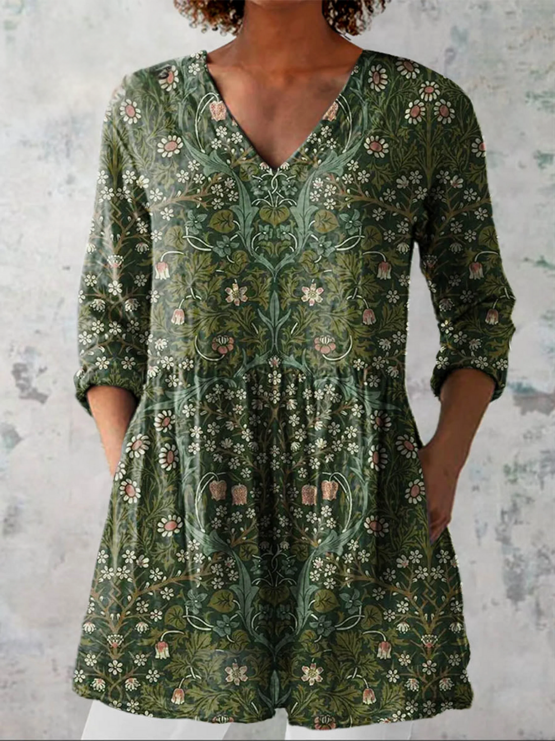 Addison V-Neck Long Sleeve Top - Elena Harper
