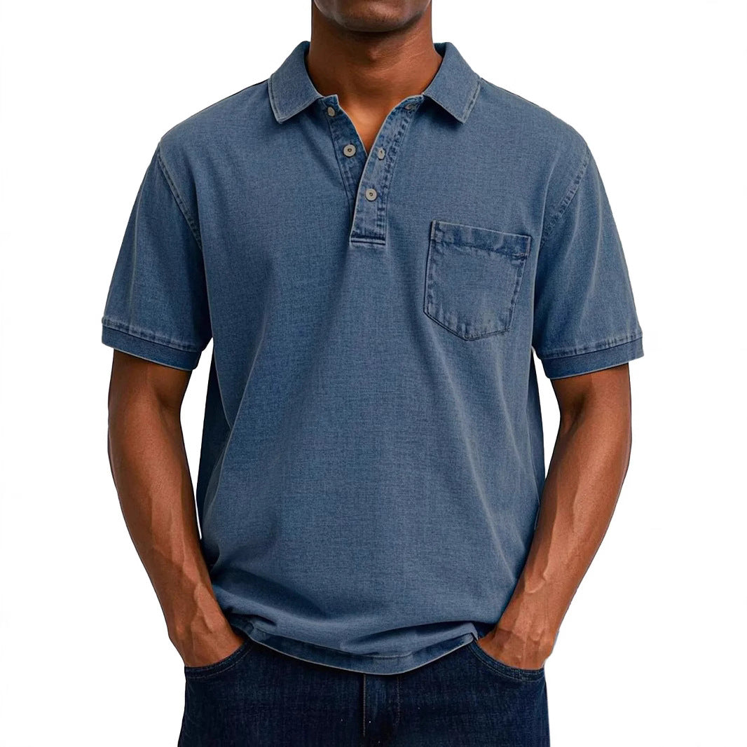 Men's Short Sleeve Summer Shirt with Print and Buttons – Slim Fit