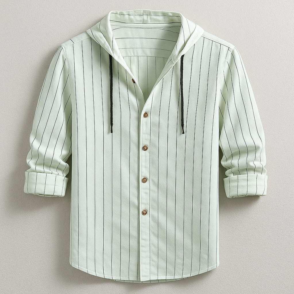 ELENA HARPER™  |  LUXURY STRIPED SHIRT WITH HOOD