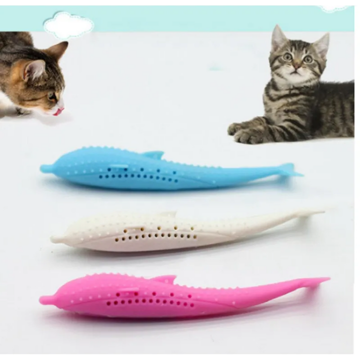 Unisex Pet Silicone Whale Chew Toy for Cats & Small Dogs