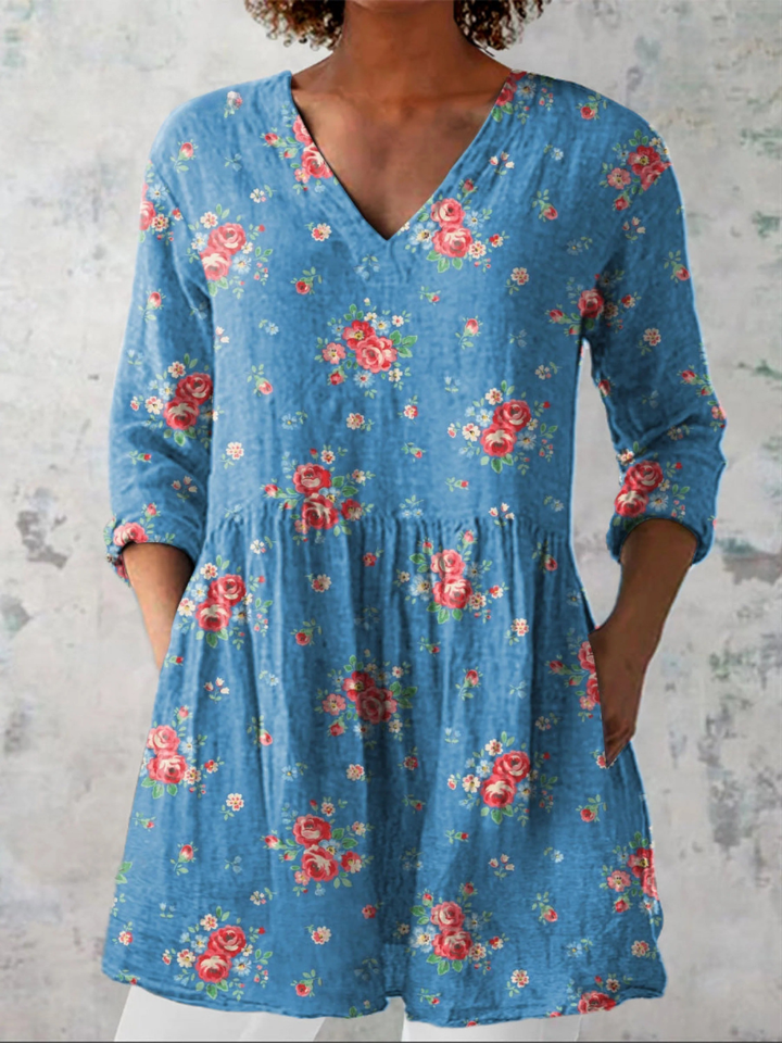 Mabel Extended V-Neck Top - Elena Harper