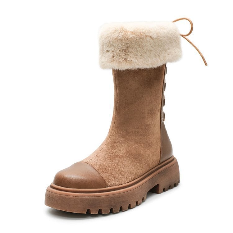 Women's Winter Suede Effect Boots - Yalinne