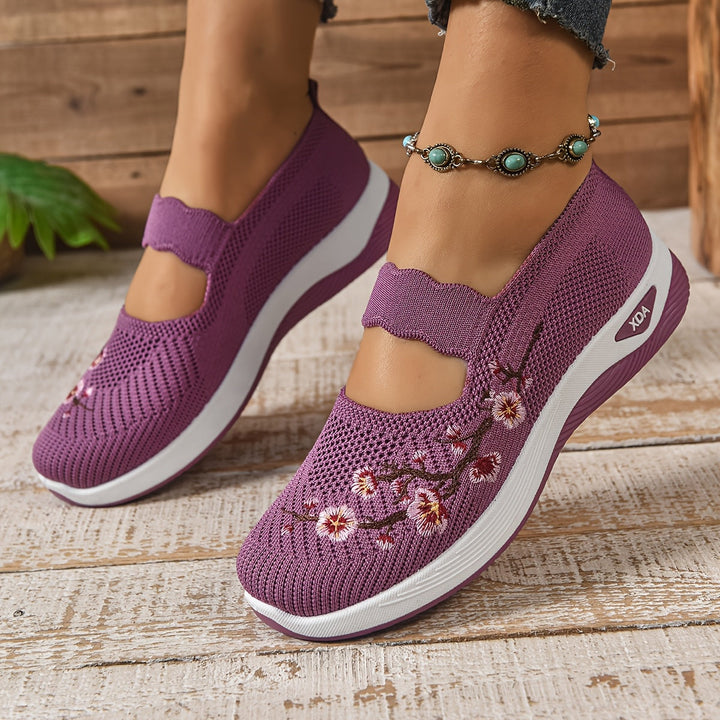 EMBROIDERED FLOWER SNEAKERS FOR WOMEN