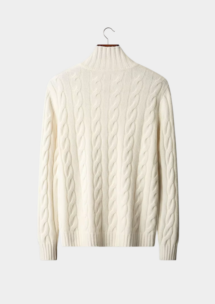 NOBA WOOL DUAL-ZIP CABLE CARDIGAN