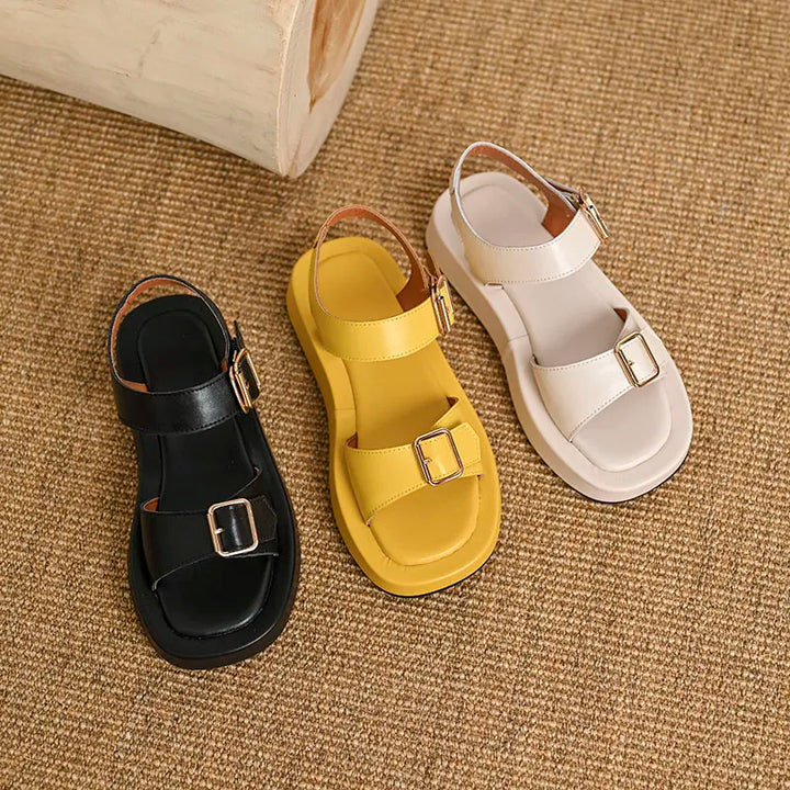 Katy - New summer sandals with flat buckles and platforms for women