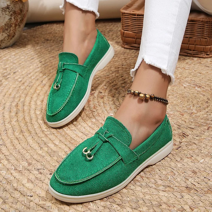 Yany Women's Suede Loafers with Knotted Tassel, view 4 - Elena Harper