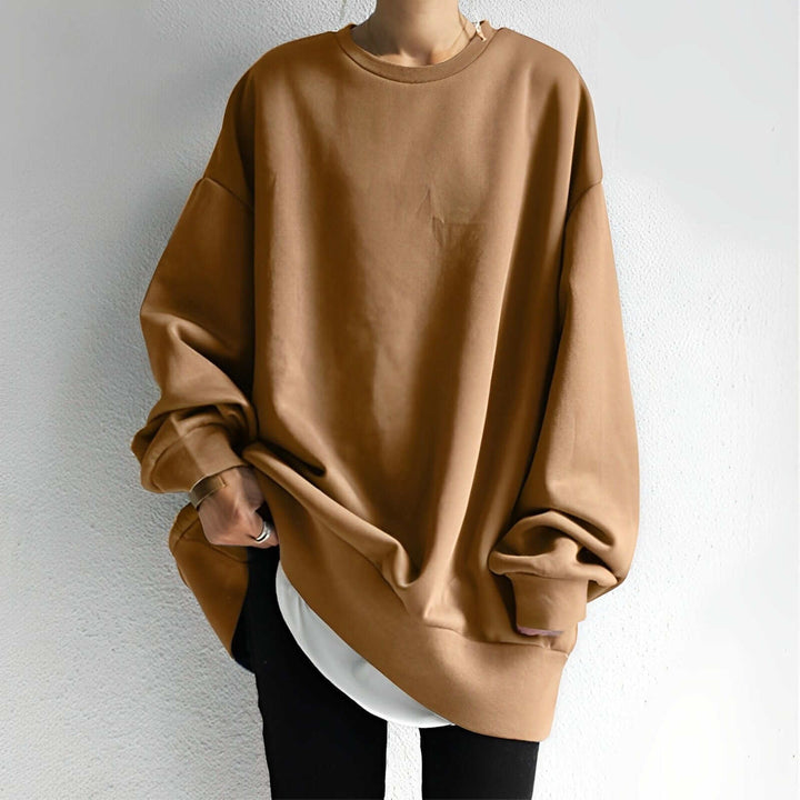 Women's Oversized Pullover Sweatshirt, view 6 - Elena Harper
