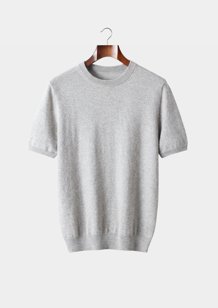 100% CASHMERE CLASSIC CREWNECK T-SHIRT
