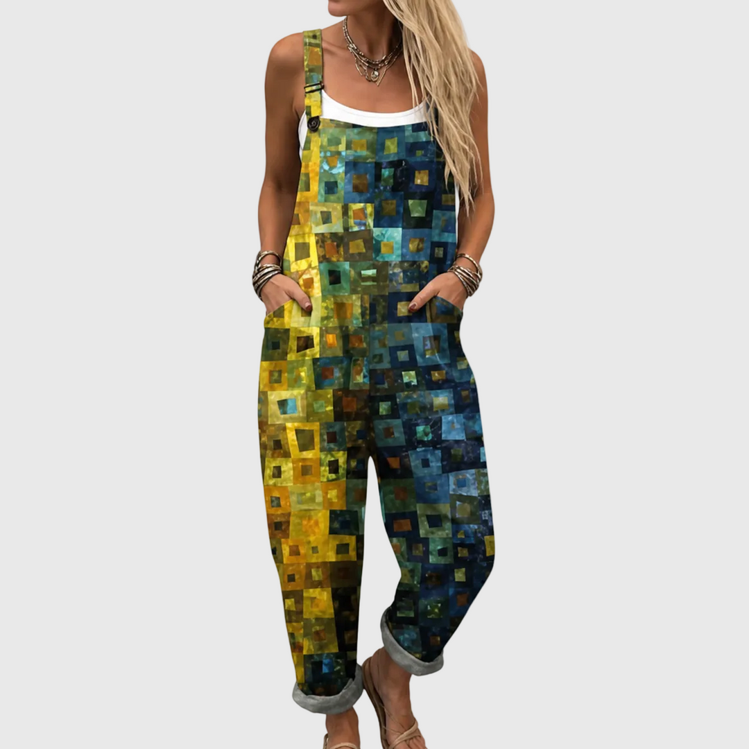 Women's Elegant Mosaic Pattern Jumpsuit