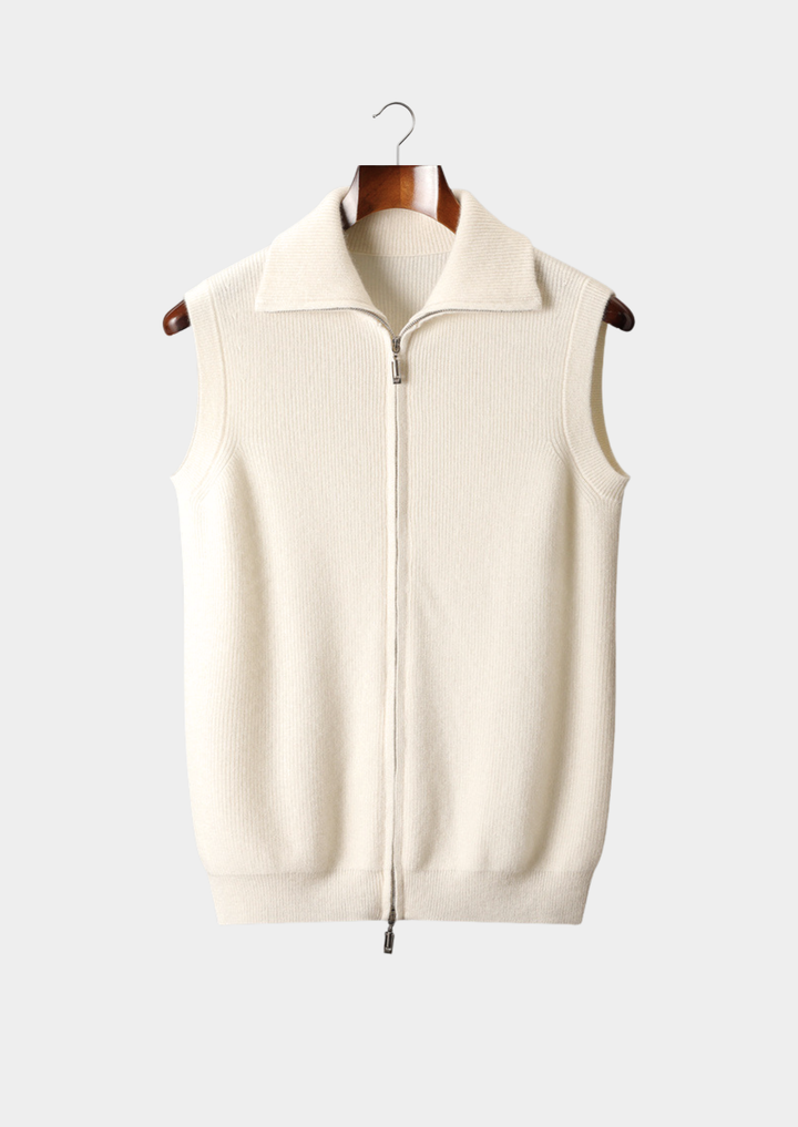 100% Cashmere Body Warmer Vest, view 10 - Elena Harper
