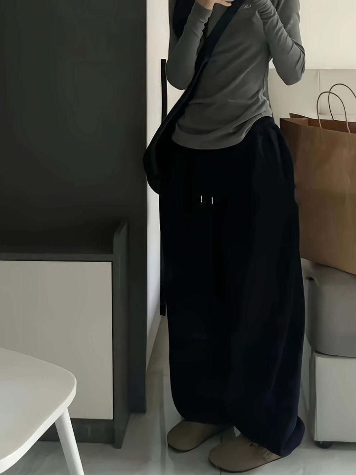 Women's Wide-Leg Elastic Waistband Sweatpants