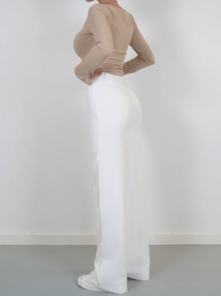 Arna Elegant High-Waist Pants with Straight Leg, view 3 - Elena Harper