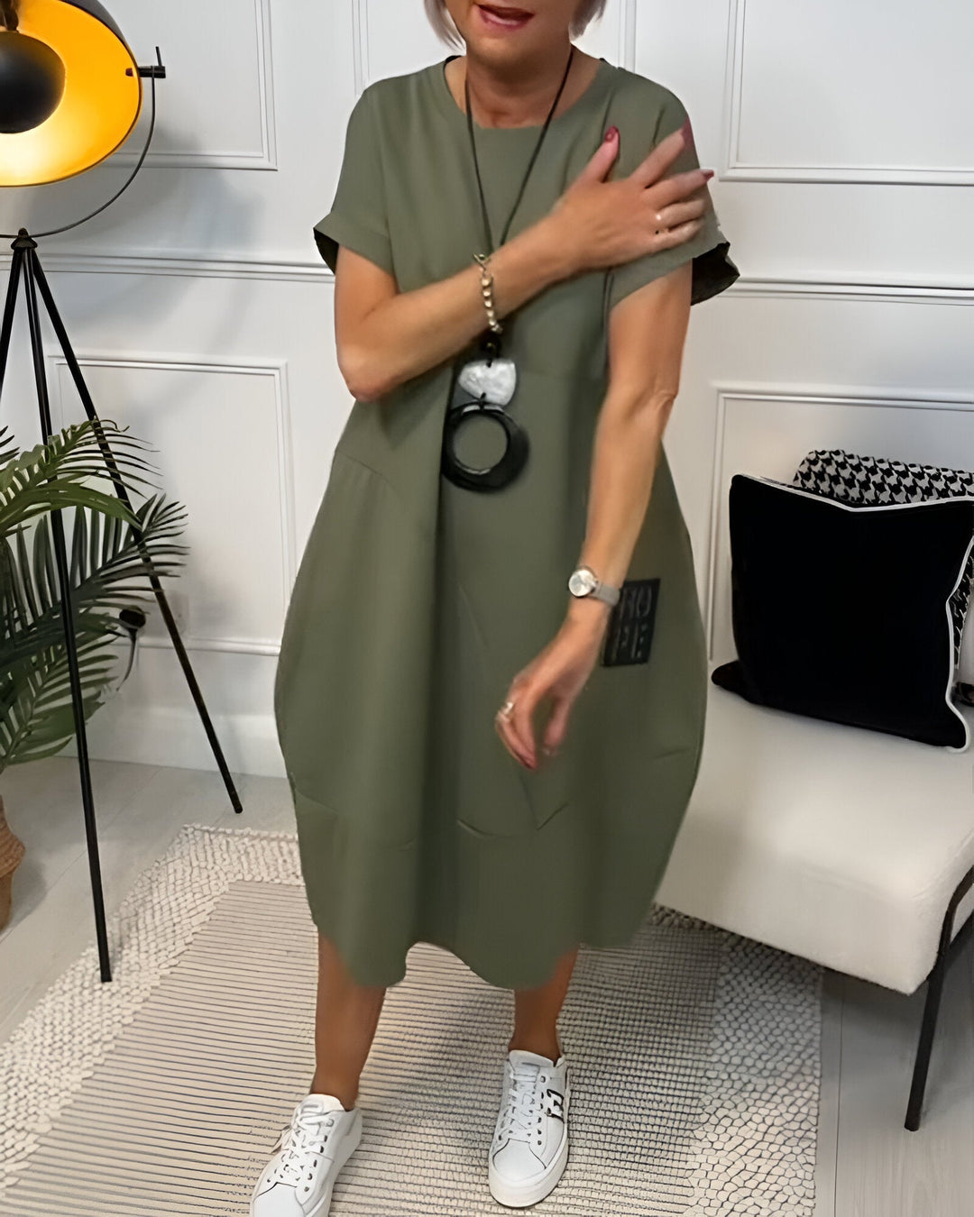 Bessie – Comfy Midi Shirt Dress