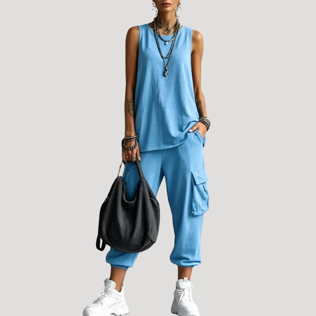 Casual Sleeveless Women's Cargo Set