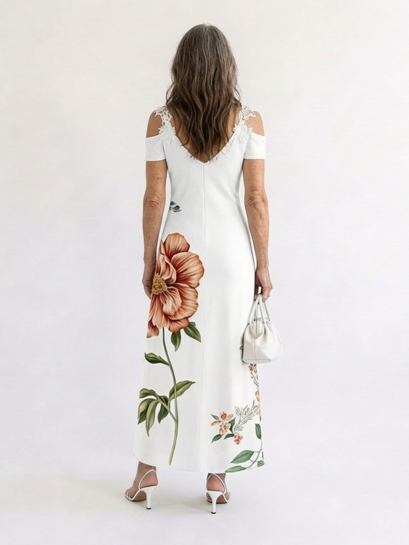 Camila Floral Off-Shoulder A-Line Midi Dress - Elena Harper