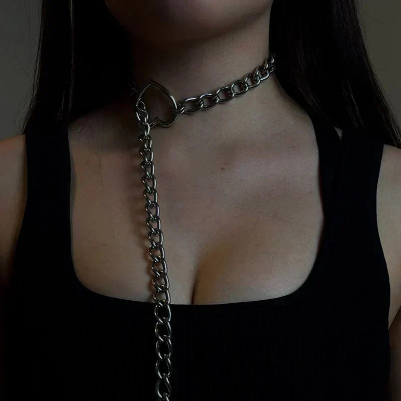 Gothic-Punk Heart-Shaped Necklace
