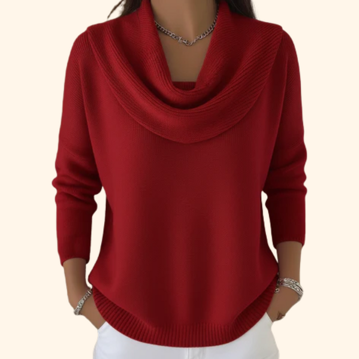 Delphine - Elegant Cowl Neck Oversized Sweater