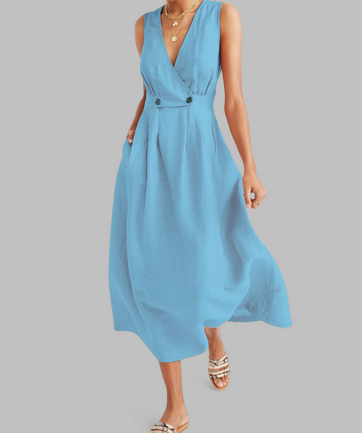 Sleeveless Linen Dress for Women
