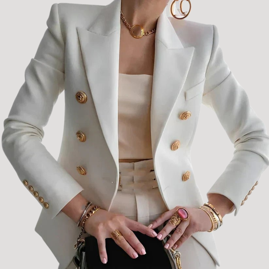 Chic Women's Blazer with Gold Buttons
