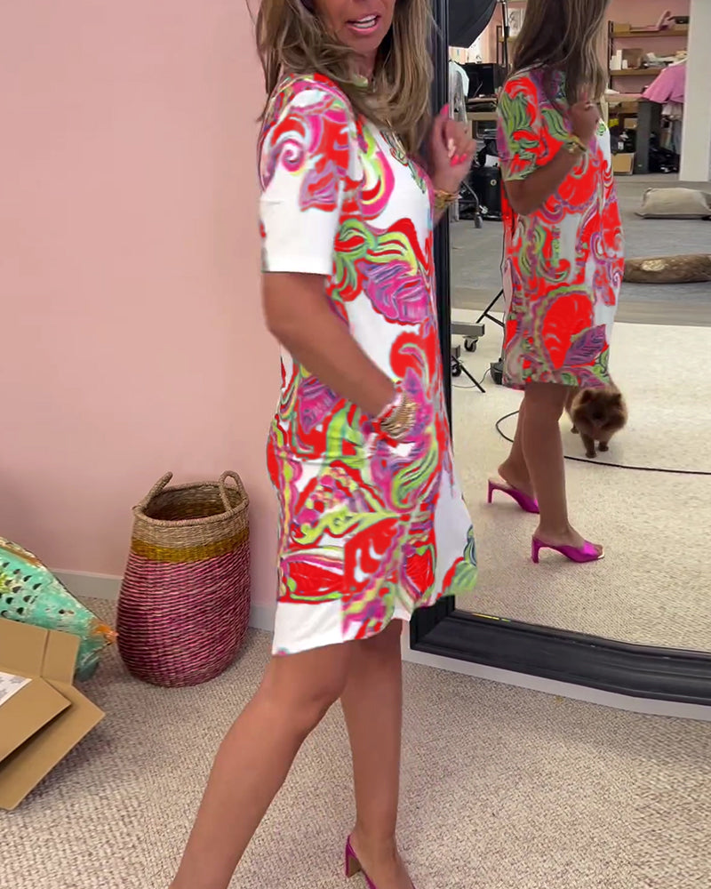 Slim Fit Printed Dress - Elena Harper