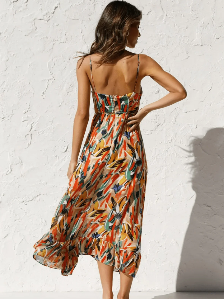 Chiara Colorful Midi Dress for Women Summer Elegance - Elena Harper