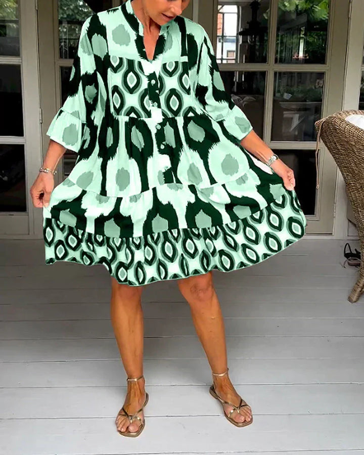 Women's Effortlessly Elegant Printed Midi Dress