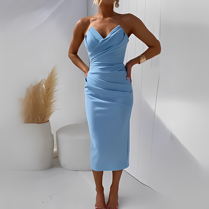 Wanda Elegant Strapless Dress for Women, view 5 - Elena Harper