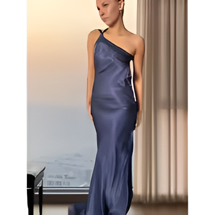 Girls’ Sleeveless Backless Diagonal Collar Dress - Elena Harper