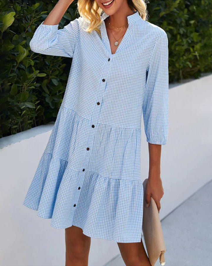Hilda Stunning Blue Midi Dress for Women - Elena Harper