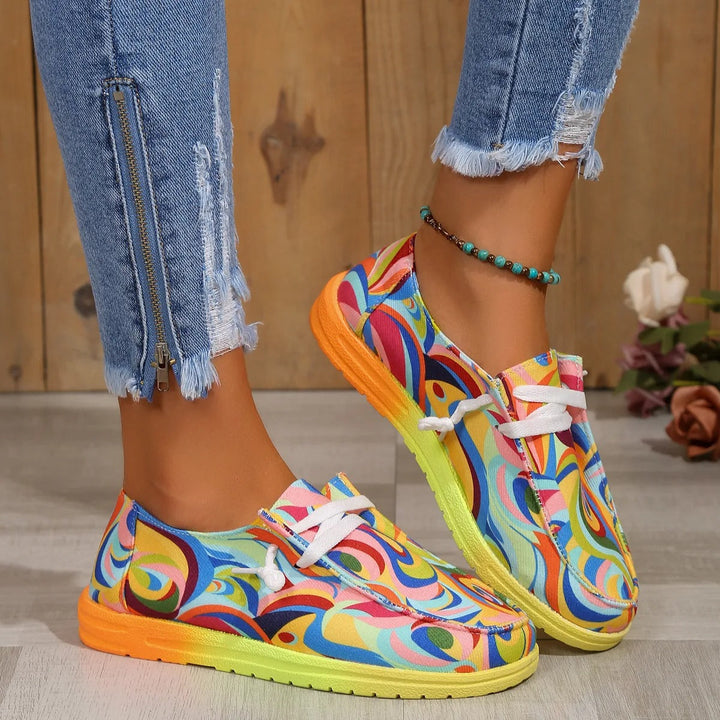 Nadine - Stylish Multicolored Printed Sneakers