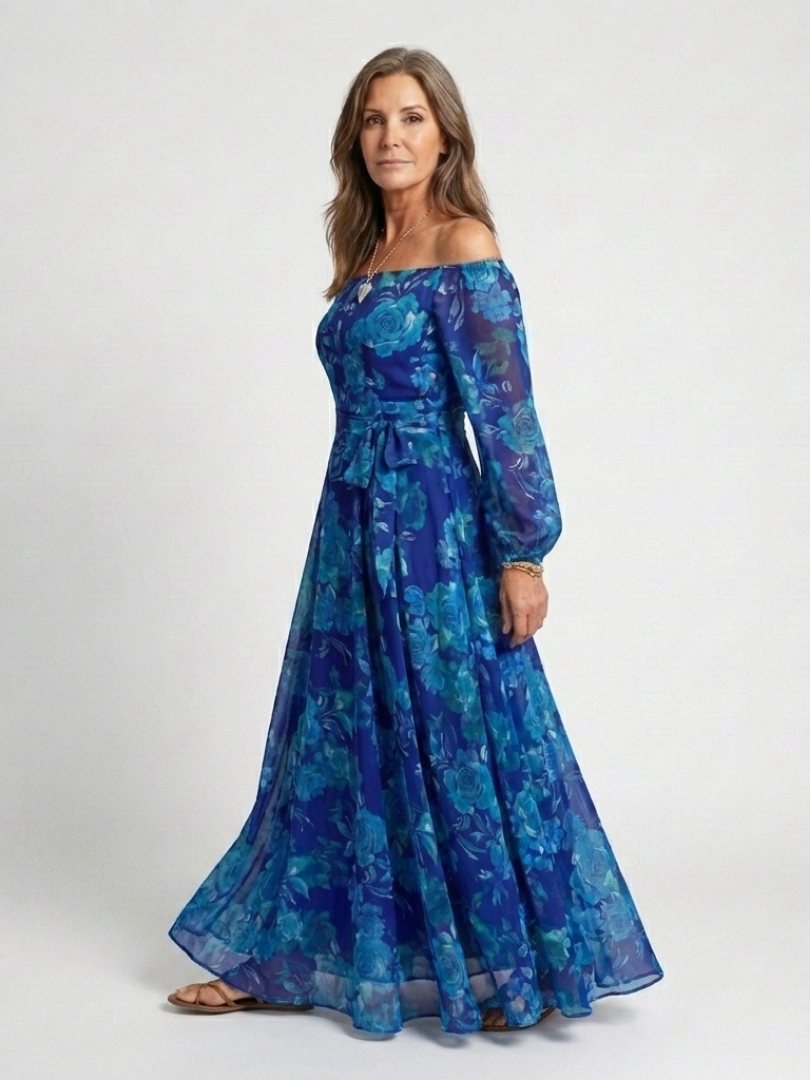 Aspen Off Shoulder Floral Maxi Dress - Elena Harper