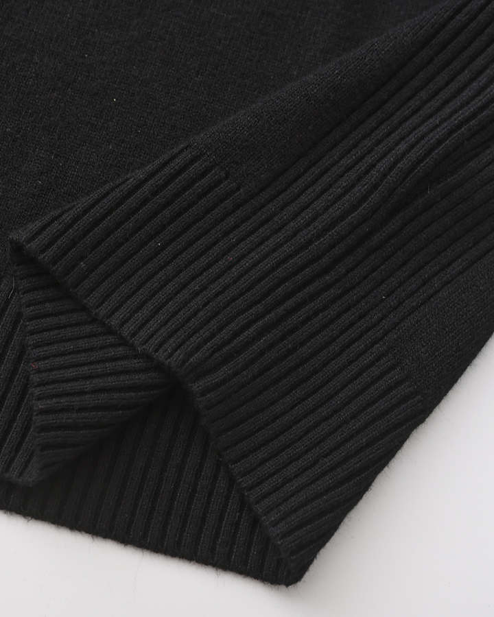 Men's High Neck Plain Knit Long Sleeve Sweater - Aldren