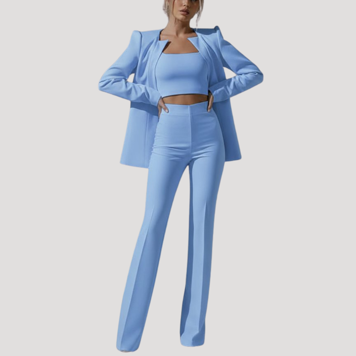 Women's Tailored Blazer and Wide Leg Pants