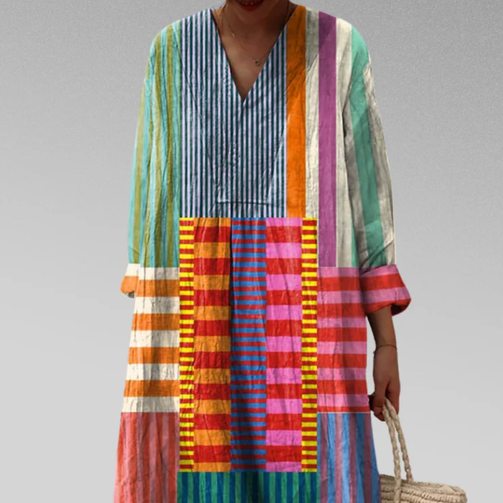 Zira™ | Stylish Patchwork Midi Dress