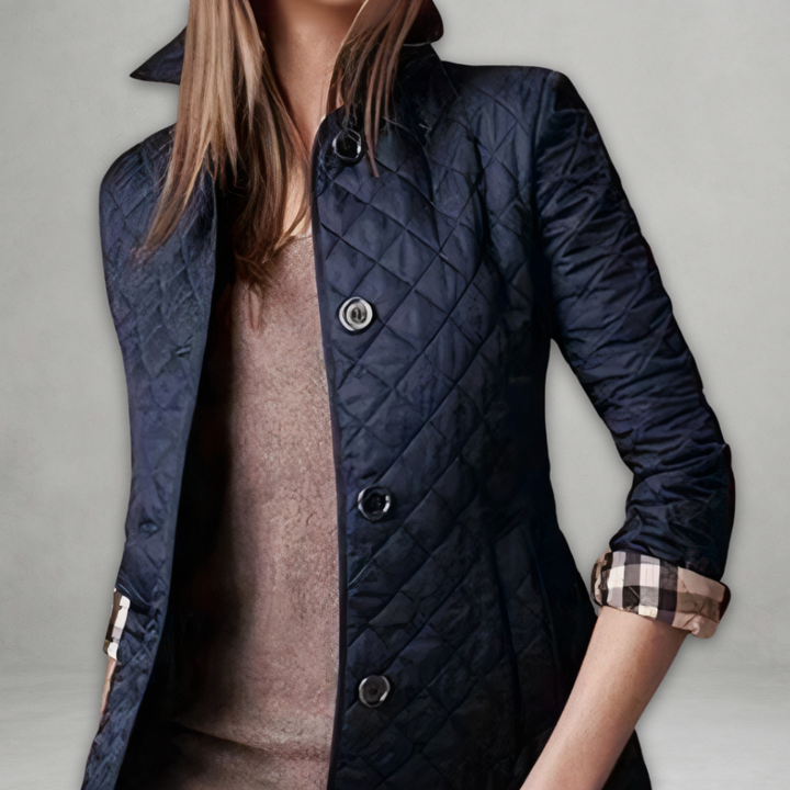 Sylvie - Elegant Quilted Checkered Jacket